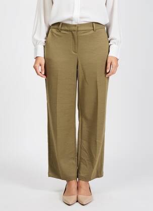 Pantalon drept închidere cu fermoar sub clapetă cu cârlig verde VERO MODA femeie