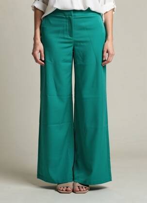 Pantalon larg albastru VERO MODA femeie