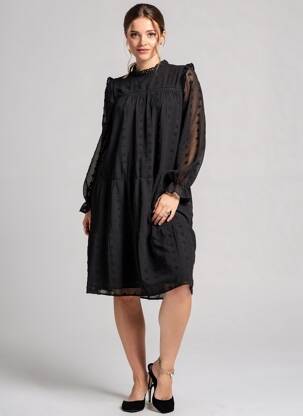 Rochie scurtă guler rotund negru VILA femeie