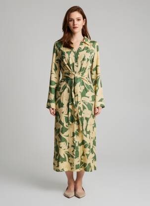 Rochie lungă verde MANGO femeie
