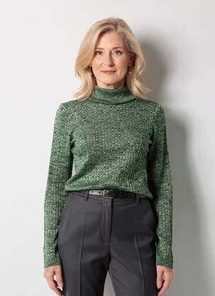 Pulover cu guler înalt mâneci lungi mâneci lungi verde JACQUELINE DE YONG femeie