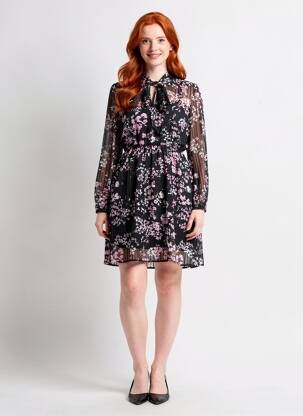 Rochie midi guler în v negru JACQUELINE DE YONG femeie