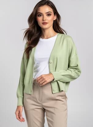 Vestă cu mâneci lungi verde VERO MODA femeie