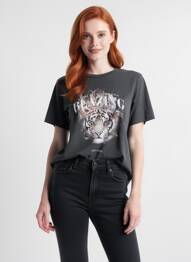 Tricou guler rotund mâneci scurte negru ONLY femme