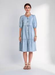 Rochie scurtă mâneci scurte mâneci scurte albastru ONLY femeie