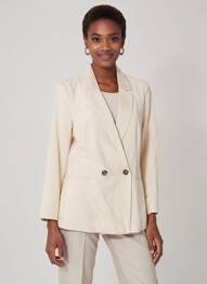 Sacou guler tip costum bej JACQUELINE DE YONG femme