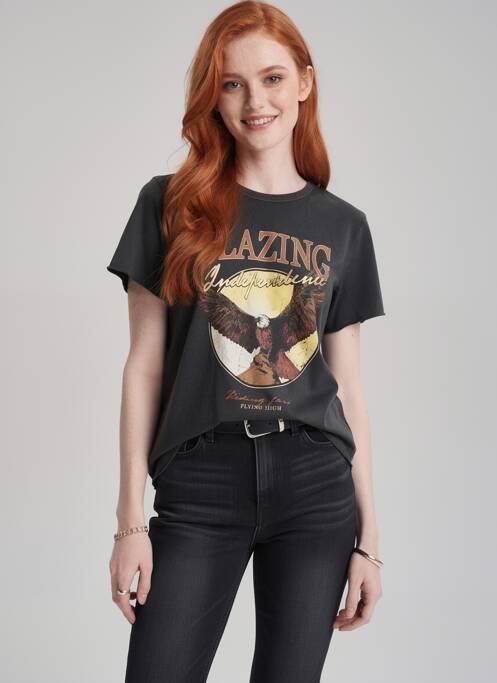 Tricou croială dreaptă mâneci scurte negru ONLY femme