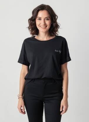 Tricou negru JACQUELINE DE YONG femeie