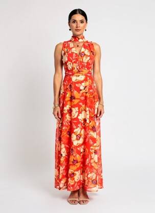 Rochie scurtă portocalie MORGAN femeie