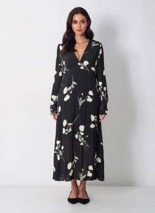 Rochie lungă negru CHERRY PARIS femeie