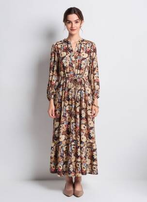Rochie lungă maro TOM TAILOR femeie