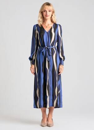 Rochie lungă mâneci lungi mâneci lungi albastru VERO MODA femeie