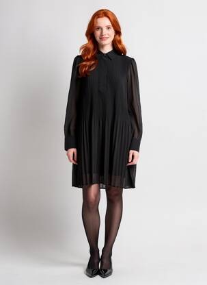 Rochie midi mâneci lungi mâneci lungi negru VILA femeie