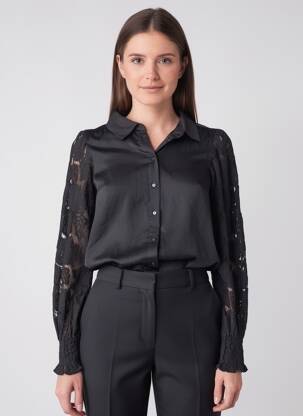 Cămașă închidere cu nasturi pe față mâneci scurte negru VERO MODA femeie