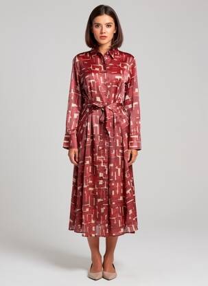 Rochie lungă roșu MANGO femeie