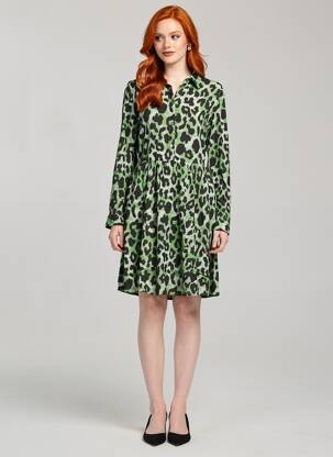 Rochie lungă mâneci lungi mâneci lungi verde VILA femeie