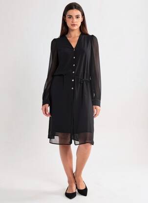 Rochie midi negru NAF NAF femeie