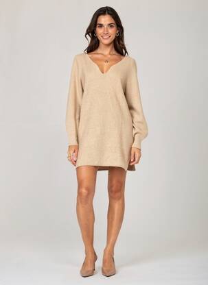 Rochie pulover bej MANGO femeie