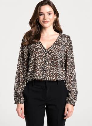 Cămașă croială dreaptă mâneci lungi maro VERO MODA femeie