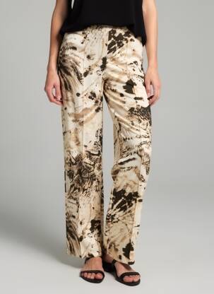 Pantalon drept bej MANGO femeie