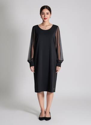 Rochie midi negru ZABAIONE femeie