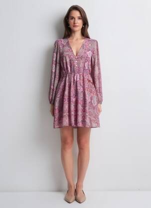 Rochie midi violet MANGO femeie