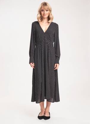 Rochie lungă negru MANGO femeie