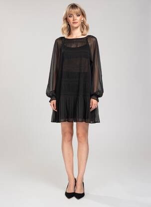 Rochie lungă negru MANGO femeie