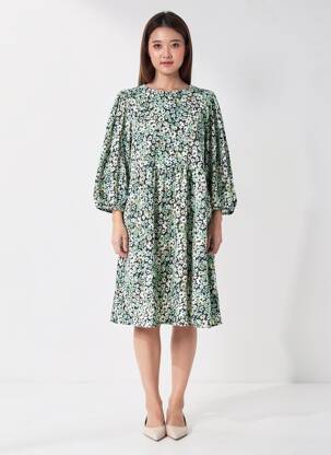 Rochie midi mâneci lungi mâneci lungi negru JACQUELINE DE YONG femeie