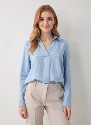Cămașă croială dreaptă mâneci lungi albastru VERO MODA femeie