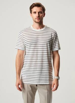 Tricou albastru MANGO bărbat