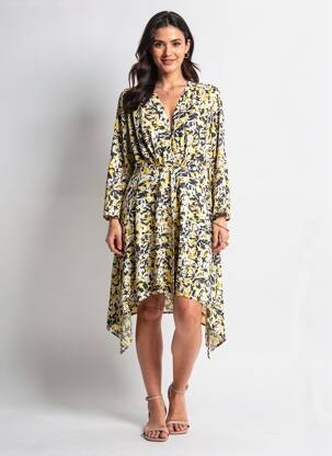 Rochie midi galben MORGAN femeie