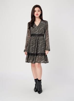 Rochie midi gri LE TEMPS DES CERISES femeie