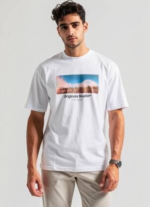 Tricou alb JACK & JONES bărbat