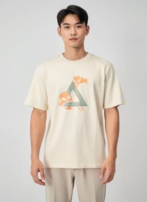 Tricou croială dreaptă mâneci scurte bej JACK & JONES bărbat
