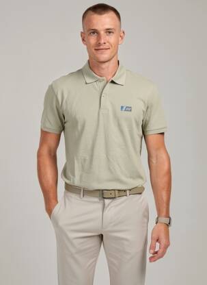 Polo croială dreaptă mâneci scurte verde JACK & JONES bărbat