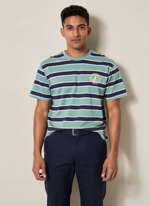 Tricou guler rotund mâneci scurte verde JACK & JONES bărbat