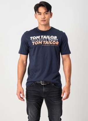 Tricou croială dreaptă mâneci scurte albastru TOM TAILOR bărbat