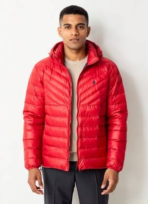 Geacă matlasată mâneci lungi cu glugă roșu RALPH LAUREN bărbat