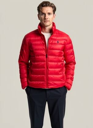 Geacă matlasată mâneci lungi fără glugă roșu RALPH LAUREN bărbat