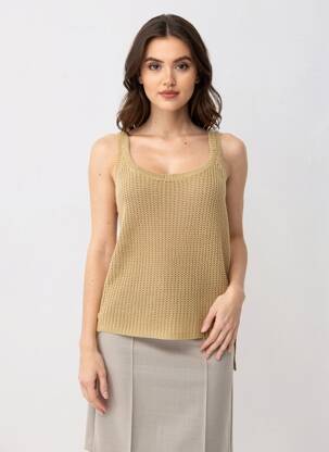 Pulover croială cambrată bretele subțiri maro RALPH LAUREN femeie