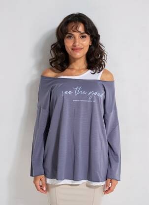 Tricou mâneci 3/4 mâneci 3/4 albastru SHEEGO femeie