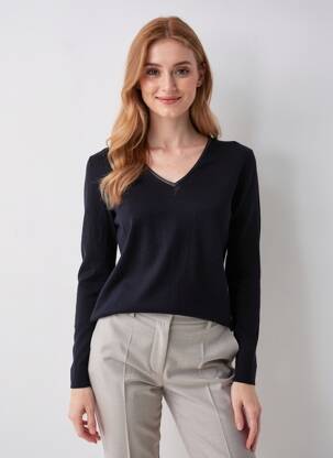 Pulover croială dreaptă mâneci lungi negru THE KOOPLES femeie