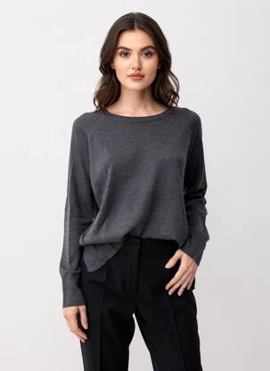 Pulover țesătură melanj mâneci lungi gri ZARA femeie