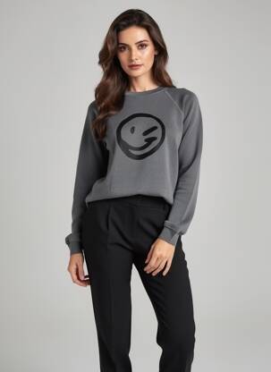 Pulover strânsă pe partea de jos mâneci lungi gri ATF (ALL THINGS FABULOUS) femeie