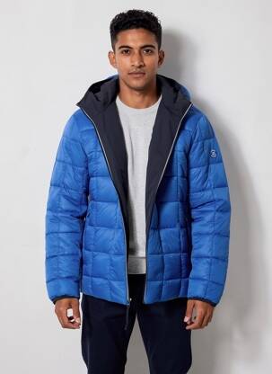 Geacă matlasată mâneci lungi cu glugă albastru JACK & JONES bărbat