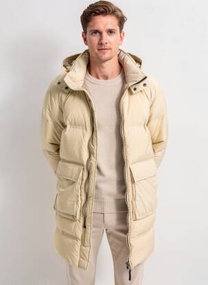 Geacă matlasată mâneci lungi cu glugă bej JACK & JONES bărbat