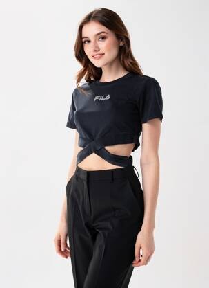 Top mâneci scurte mâneci scurte negru FILA femeie