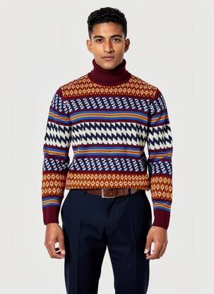 Pulover cu guler înalt elasticitate mâneci lungi roșu SCOTCH & SODA bărbat