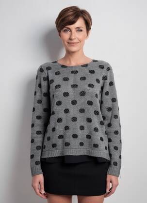 Pulover țesătură melanj mâneci lungi gri MERI & ESCA femeie